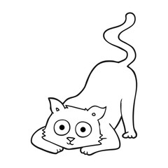 black and white cartoon cat