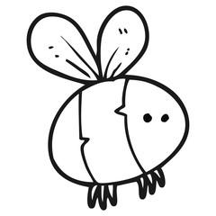 black and white cartoon bee