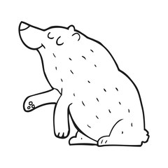 black and white cartoon bear