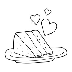 black and white cartoon lovely cake