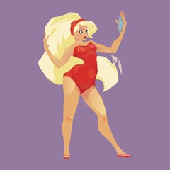 Portrait of a young attractive woman making selfie photo on smartphone isolated on a white background. Vector Illustration, Graphic Design Editable For Your Design