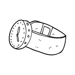 black and white cartoon wrist watch