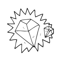 Obraz premium black and white cartoon diamonds
