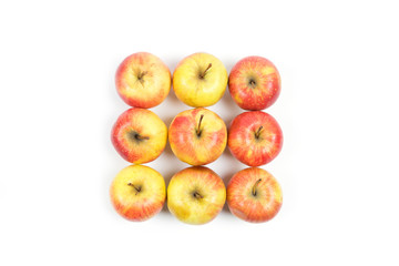 Group of red apples. Flat Lav
