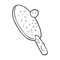 black and white cartoon table tennis bat