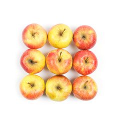Group of red apples. Flat Lav