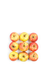 Group of red apples. Flat Lav