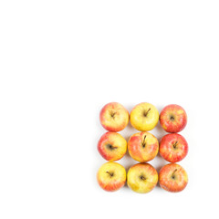 Naklejka na ściany i meble Group of red apples. Flat Lav