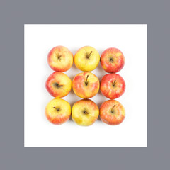Group of red apples. Flat Lav