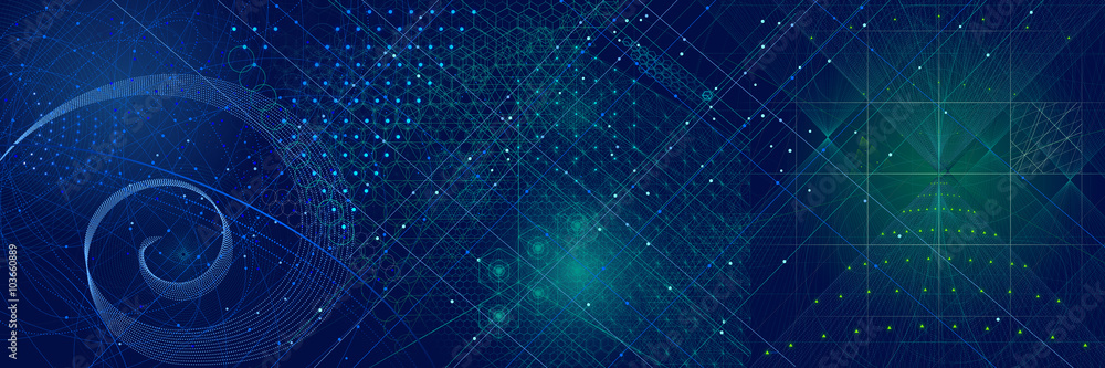 Wall mural sacred geometry symbols and elements background