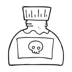 black and white cartoon poison