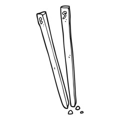 black and white cartoon chopsticks