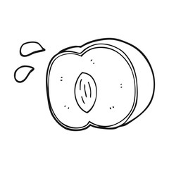 black and white cartoon juicy peach