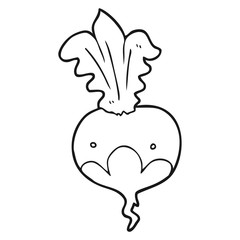 black and white cartoon beet