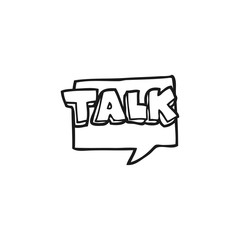 black and white cartoon talk symbol
