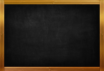 vintage blackboard background with gold wooden frame for design