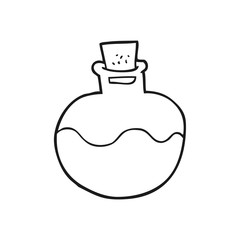 Obraz premium black and white cartoon science potion