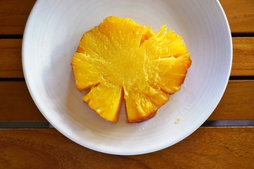 Roasted caramelized whole pineapple with cinnamon