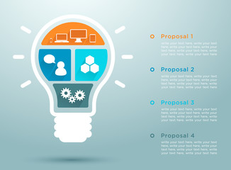 Infographic Business Flat Light Bulb Design 2