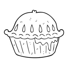 black and white cartoon pie