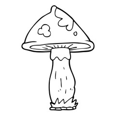 black and white cartoon mushroom