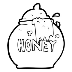 black and white cartoon honey pot