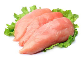 Raw chicken fillets
