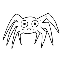 black and white cartoon spider