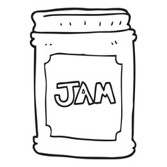 black and white cartoon jam jar