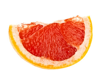 Slice of grapefruit isolated on white background