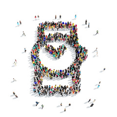 people  shape  clock