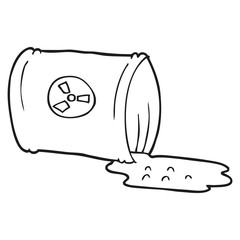 black and white cartoon nuclear waste