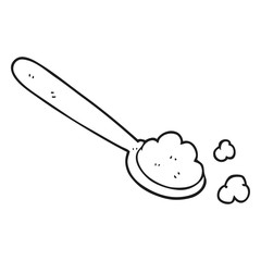 black and white cartoon spoonful