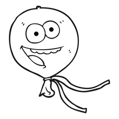 black and white cartoon balloon