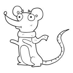 black and white cartoon mouse