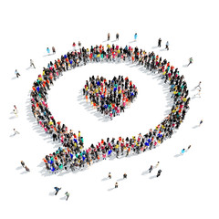 people  shape  chat bubble 3D