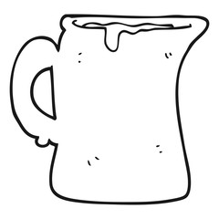 black and white cartoon milk jug