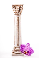 Classical column with flower