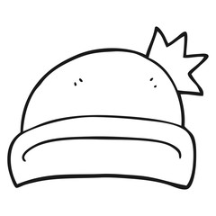 black and white cartoon christmas hat