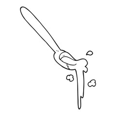 black and white cartoon spoonful