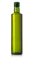 Olive oil bottle on white