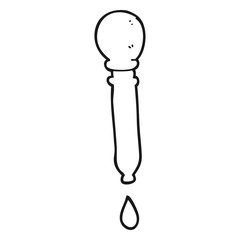 black and white cartoon water dropper