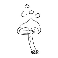 black and white cartoon mushroom
