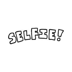 black and white cartoon selfie symbol