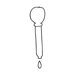 black and white cartoon pipette dripping