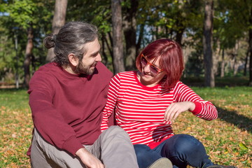 Happy couple in the park