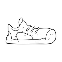 black and white cartoon sneaker