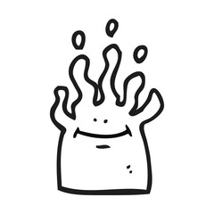 black and white cartoon little alien