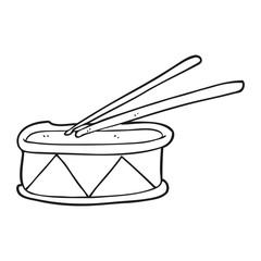 black and white cartoon drum