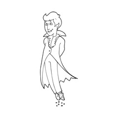 black and white cartoon vampire